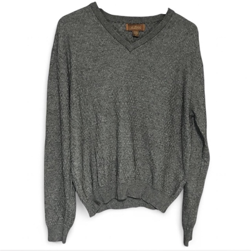 Tasso Elba Silk and Cashmere Knit Grey Sweater